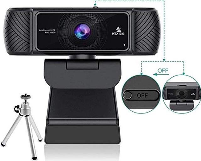 nexigo 1080p 60fps webcam with microphone for streaming, advanced  autofocus, w/privacy cover and tripod, n680p pro computer web camera for  online learning, skype zoom teams, mac pc 