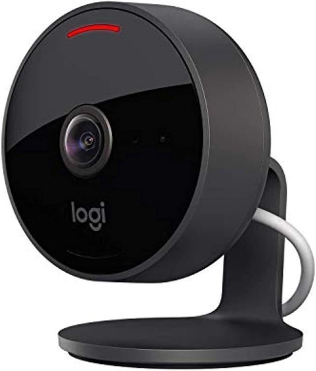 logitech circle view wired home security camera with logitech trueview video, 180 wide angle, 1080p hd, vision, 2-way audio, tilt for privacy, encrypted, apple h Web Cams Newegg.com