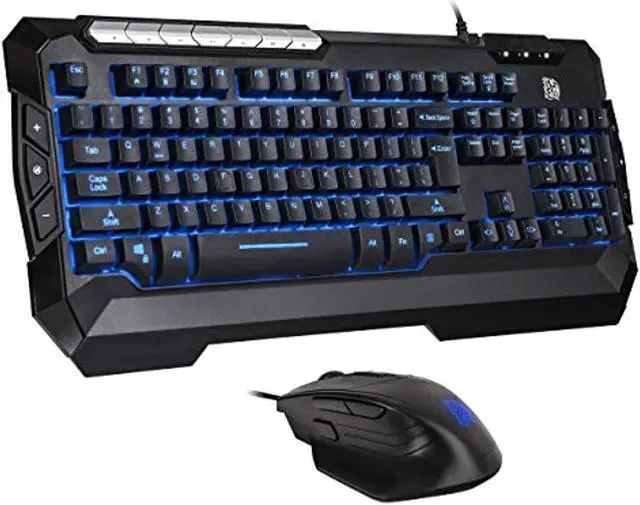Alt view image 2 of 15 - Thermaltake Tt eSPORTS Commander Combo V2, Gaming Keyboard and Gaming Mouse with 2500 DPI, 3 Color Back Lights and Lighting Effect, cm-CMC-WLXXMB-US