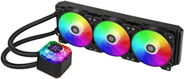 Main image of silverstone icegem 360, 360mm argb aio liquid cooler with 3 x 120mm argb fans, threadripper tr4, sst-ig360-argb
