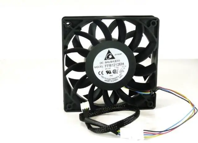 Alt view image 4 of 4 - delta electronics ffb1212eh 120 x 120 x 25mm pwm cooling fan, 4000 rpm, 150.33 cfm, 56.4 dba, 4pin pwm connector