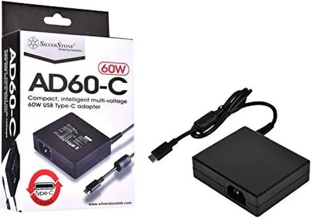 Alt view image 7 of 9 - 60W Slim AC adapter, USB Type C with 20Vdc, 15Vdc, 12Vdc, 9Vdc, 5Vdc output.