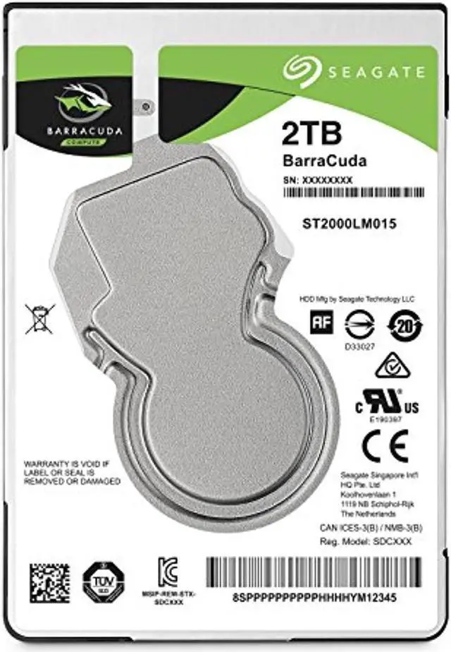 Main image of seagate barracuda 2tb internal hard drive hdd - 2.5 inch sata 6 gb/s 5400 rpm 128mb cache for pc laptop (st2000lm015)