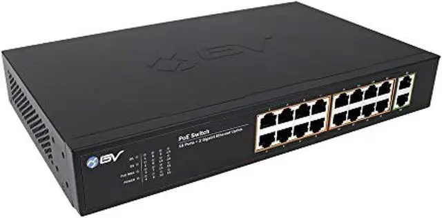 Alt view image 7 of 8 - BV-Tech 16 Port PoE+ Unmanaged Switch + 2 Gigabit Ethernet Uplink – 130W – 802.3at – POE-SW1602-E