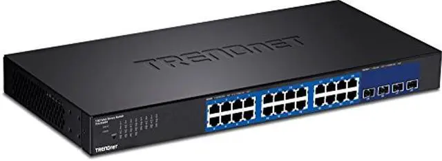 Alt view image 16 of 20 - TRENDnet 28-Port Web Smart Switch, 24 x Gigabit Ports, 4 x 10G SFP+ Slots, High Speed Network Uplinks, 128 Gbps Switching Capacity, Network Ethernet Switch, 1U Rack Mountable, Black, TEG-30284