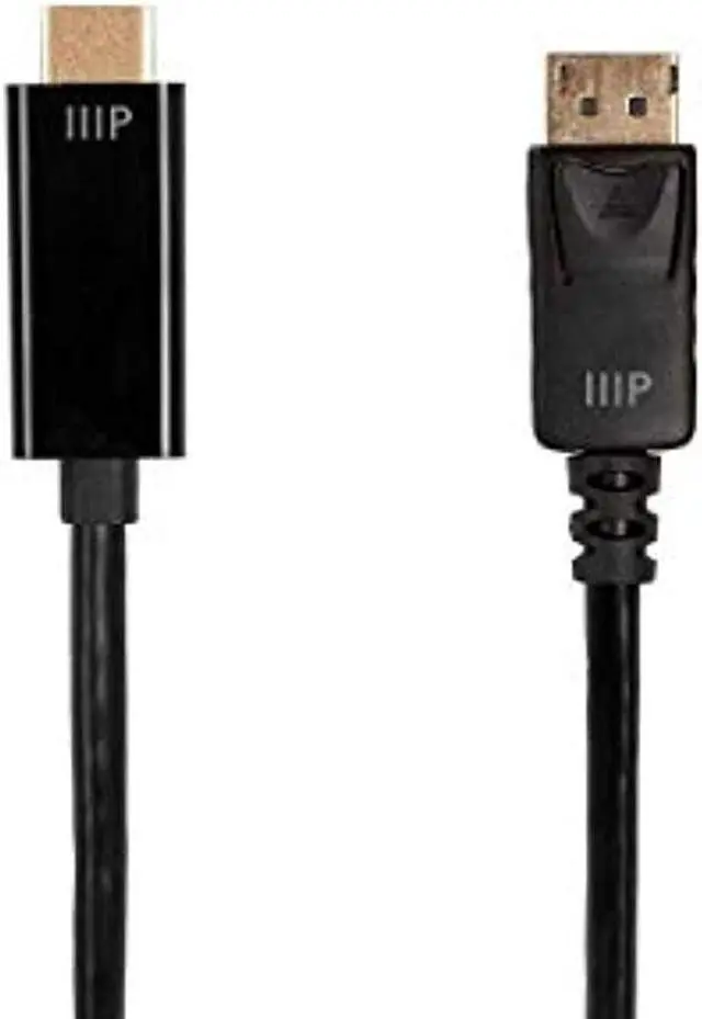 Alt view image 7 of 7 - Monoprice DisplayPort to HDTV Cable - 2 Meter - Black | 4K@60Hz - Select Series