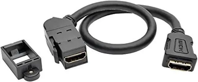 Alt view image 5 of 12 - TRIPP LITE P164-001-KPA-BK HDMI Coupler Keystone Panel Mount All-in-One Angled F/F Black 1'