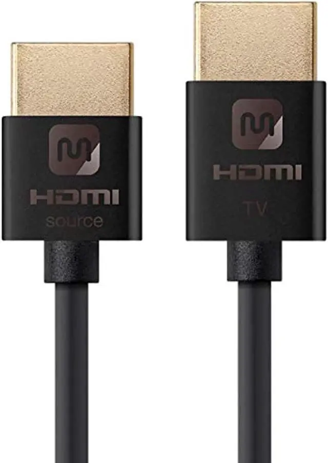 Alt view image 7 of 17 - Monoprice HDMI Cable - 6 Feet - Black | High Speed, Active Chipset, 4K@60Hz, HDR, 18Gbps, 36AWG, YUV 4:4:4 , Compatible with UHD TV and More - Ultra Slim Series