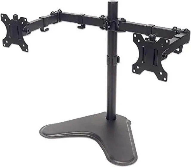 Alt view image 7 of 16 - Manhattan Universal Dual Monitor Stand With Double-Link Swing Arms