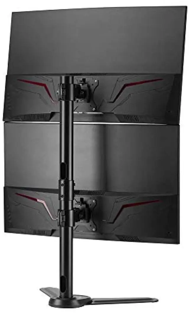 Alt view image 8 of 19 - Freestanding Adjusting Vertical Dual Monitor Steel Stand 17" to 32" - 75x75 100x100 VESA