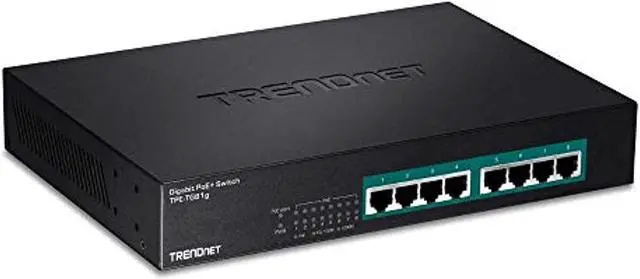 Alt view image 2 of 3 - trendnet 8port gigabit greennet poe+ switch rack mountable, up to 30 w per port with 105 w total power budget, tpetg81g