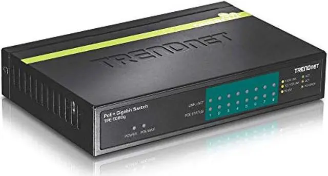 Alt view image 2 of 3 - TRENDnet 8-Port Gigabit GREENnet PoE+ Switch, 8 x Gigabit PoE Ports, 123 W PoE Power Budget, 16 Gbps Switching Capacity, TPE-TG80g