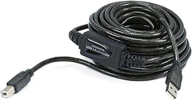 Alt view image 5 of 10 - Monoprice USB 2.0 Cable - 33 Feet - Black | USB Type-A to USB Type -B, Active, 28/24AWG For Scanners, Printers, Digital Camera