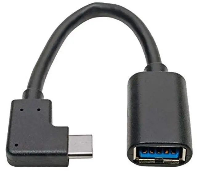 Alt view image 8 of 13 - Tripp Lite USB C to USB-A Cable Right Angle 3.1 5 Gbps USB Type C M/F 6in