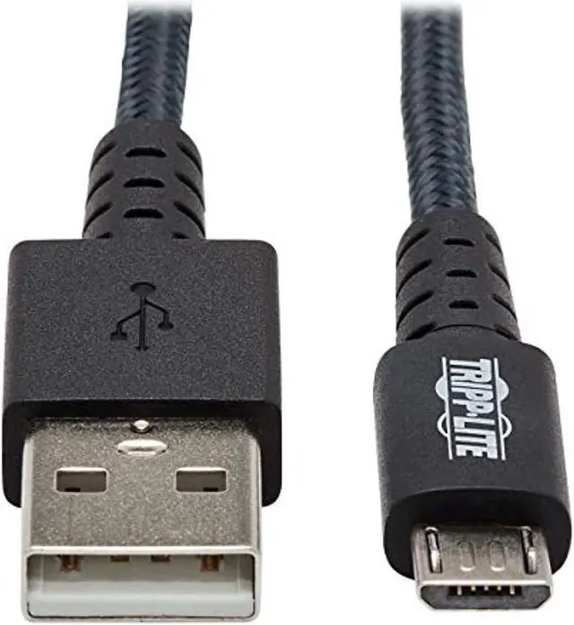 Alt view image 4 of 7 - Tripp Lite U050-010-GY-MAX Heavy-Duty USB-A to USB Micro-B Cable - M/M, USB 2.0, UHMWPE and Aramid Fibers, Gray, 10 ft. (3 m)