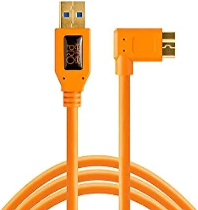 Alt view image 6 of 8 - Tether Tools TetherPro 15' / 4.57 m Right Angle Cable, Hi-Visibility Orange