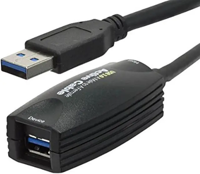Alt view image 7 of 11 - Monoprice USB 3.0 Active Extension Cable - 5 Meter - Black | USB Type-A Male to USB Type-A Female, 10 times faster than USB 2.0
