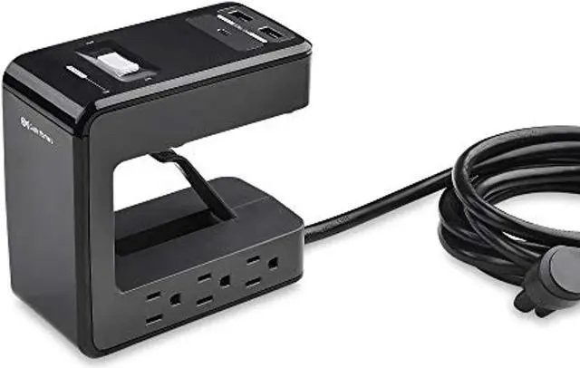 Main image of cable matters ul listed 6 outlet desk mount surge protector power strip 8 feet extra long cord - 24w usb c and usb charging - 1080 joules surge protection