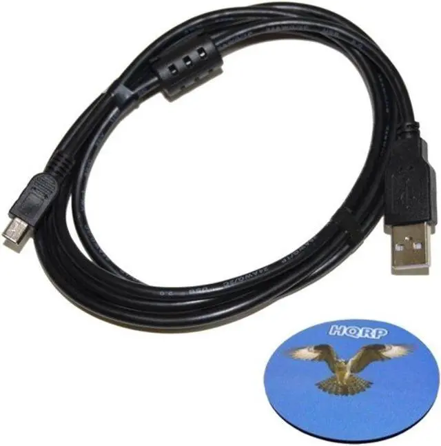 Alt view image 6 of 6 - HQRP Long 6ft USB to Mini USB Cable for Sony Handycam DCR-SR42 DCR-SR42A DCR-SR45 DCR-SR46 Camcorder plus HQRP Coaster
