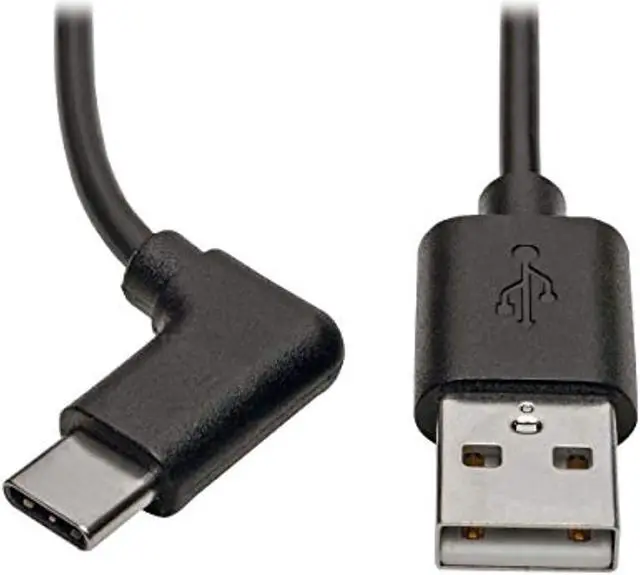 Alt view image 6 of 7 - Tripp Lite 3ft USB 2.0 Hi-Speed USB-A to Right Angle USB-C M/M Cable