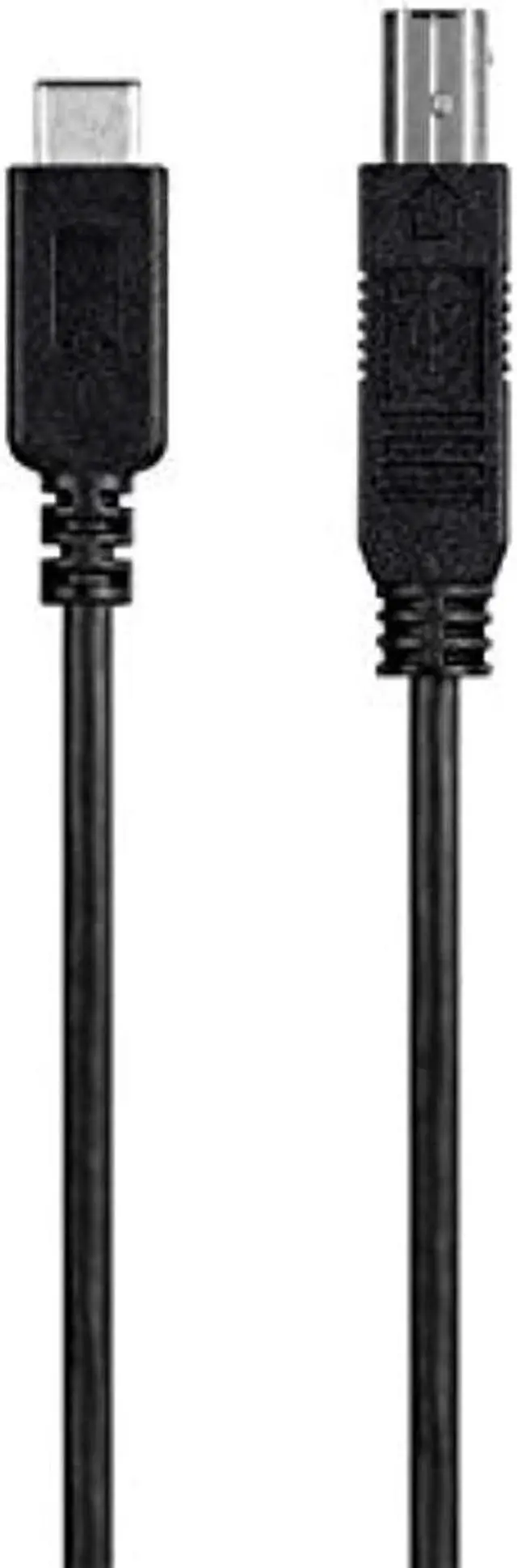 Alt view image 7 of 13 - Monoprice 2.0 USB-C to USB B Printer Cable 480 Mbps 6.6ft black