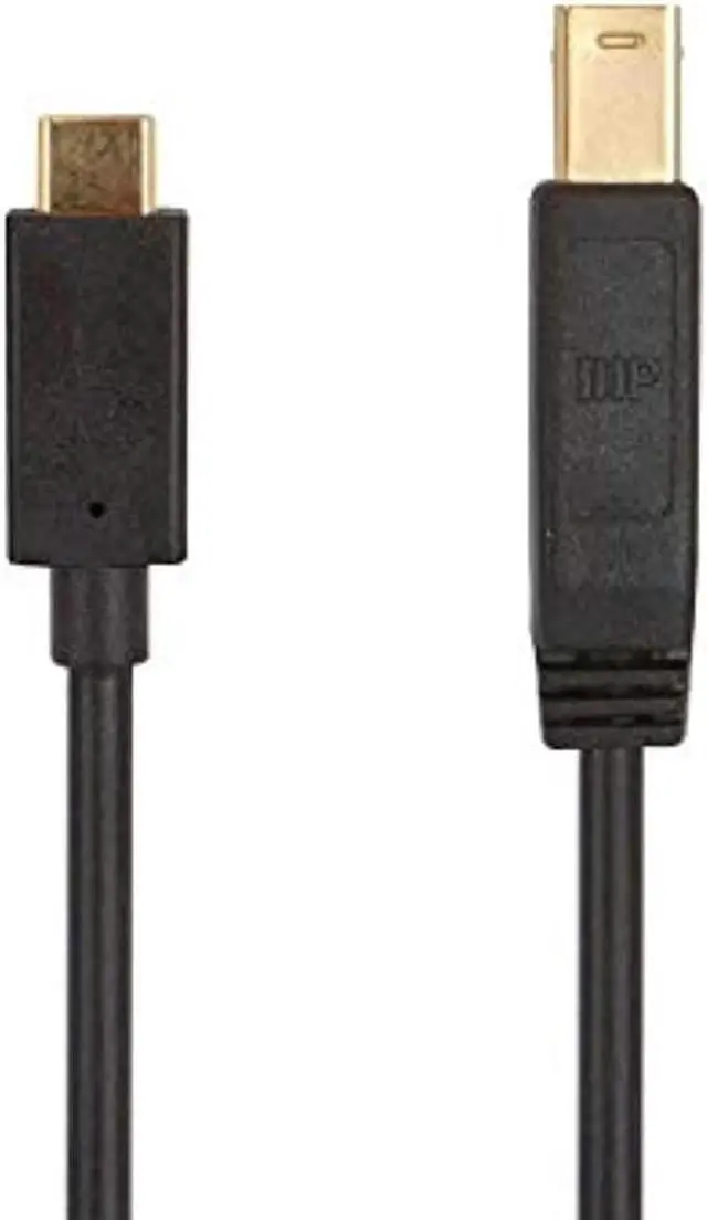 Alt view image 7 of 8 - Monoprice USB 3.0 Type-C to Type-B Cable - 1.5 Feet - Black, Compatible External Hard Drive, MacBook Pro, Docking Station - Select Series
