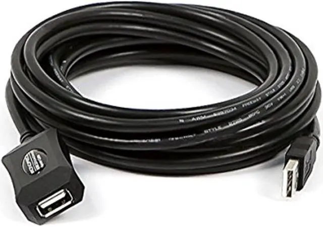 Alt view image 7 of 12 - Monoprice USB 2.0 Extension Cable - 16 Feet - Black | USB Type-A Male to Type-A Female, Active, 20/28AWG, Repeater, Kinect & PS3 Move Compatible