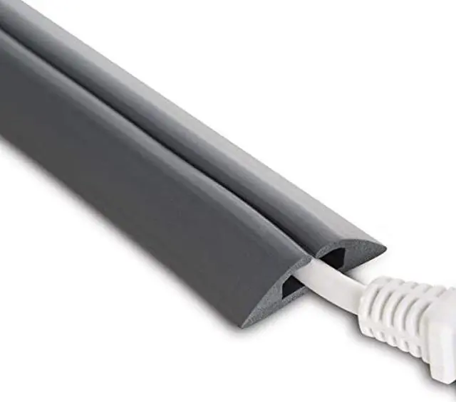 Main image of ut wire utw-cpm5-gy compact cord protector with single channel, 5', grey