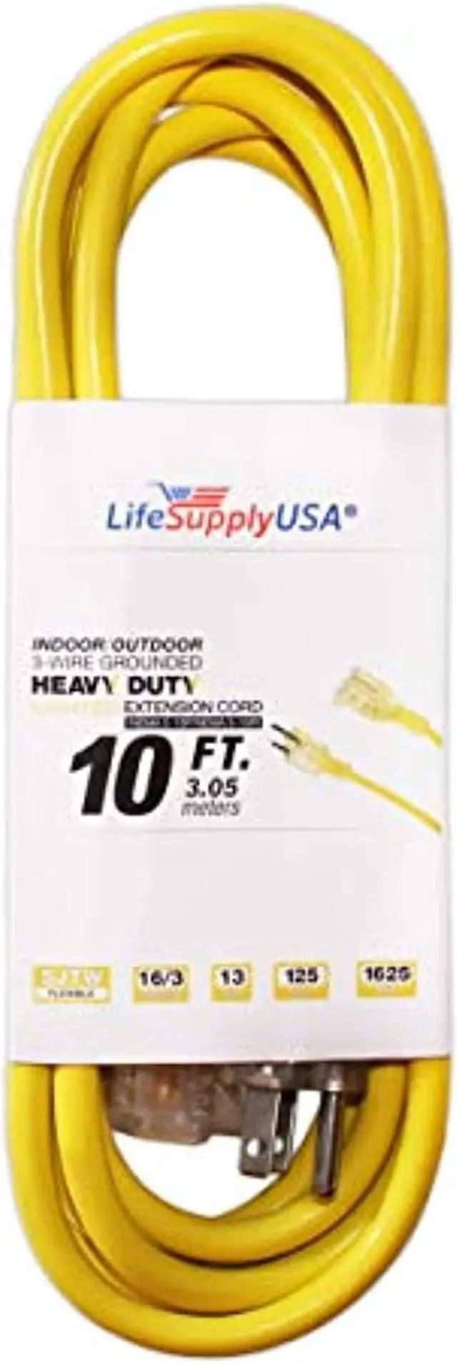 Alt view image 5 of 6 - 16/3 10 ft. SJTW Lighted End Heavy Duty Extension Cord (10 feet)