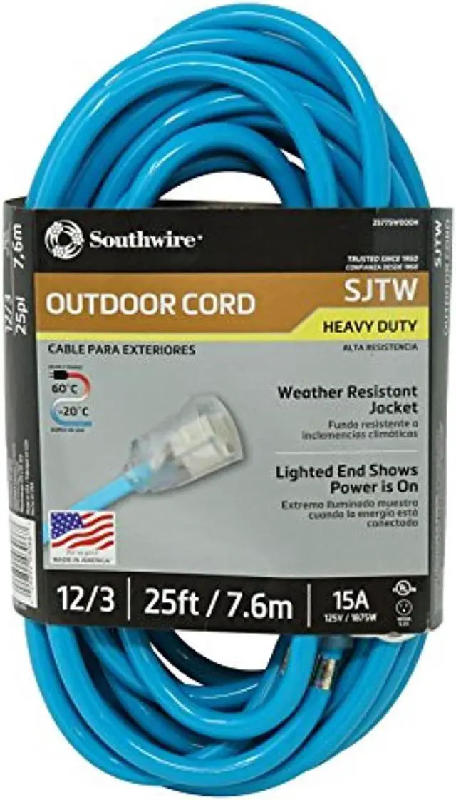 Main image of SOUTHWIRE 2577SW000H SJTW Extension Cord, 12 AWG, Outdoor, 12/3, 1 Outlets,