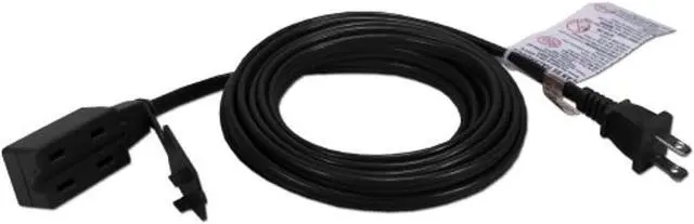 Alt view image 4 of 9 - Qvs 3-Outlet 2-Prong 15Ft Power Extension Cord - 3 X Ac Power - 15 Ft Cord - 13 A Current - 125 V Ac Voltage - 1625 W