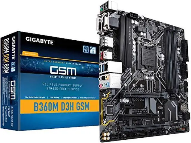Alt view image 3 of 4 - GIGABYTE B360M D3H GSM LGA 1151 (300 Series) Intel B360 Micro ATX Intel Motherboard