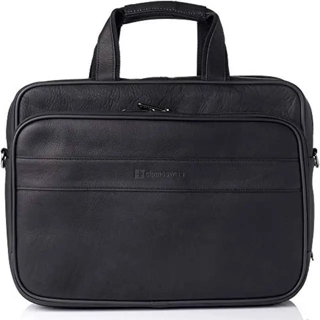 Alt view image 4 of 10 - Alpine Swiss Messenger Bag Leather 15.6 Laptop Briefcase Portfolio Business Case
