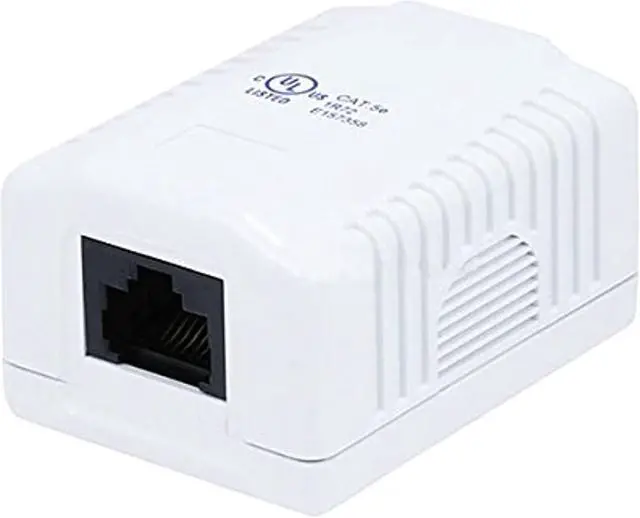 Alt view image 5 of 9 - Monoprice 1-port Cat5e Surface Mount Box - White
