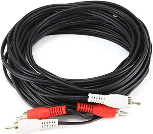 Alt view image 4 of 4 - Monoprice Audio Cables - 12 Feet - Black | 2 RCA Plug to 2 RCA Plug, Male to Male