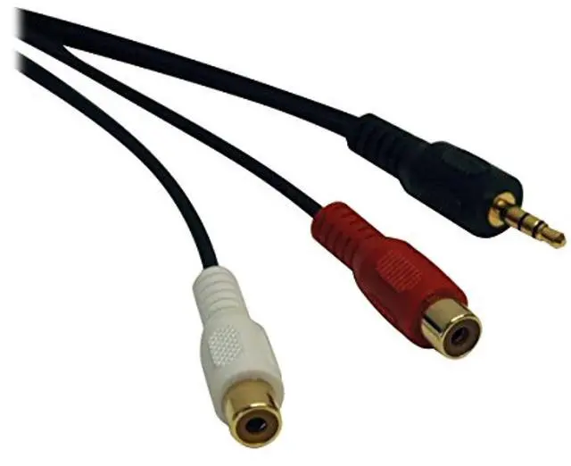 Alt view image 6 of 9 - Tripp Lite 3.5 mm Mini Stereo to 2 RCA Audio Y Splitter Adapter Cable (M/F), 6 in. (P315-06N)