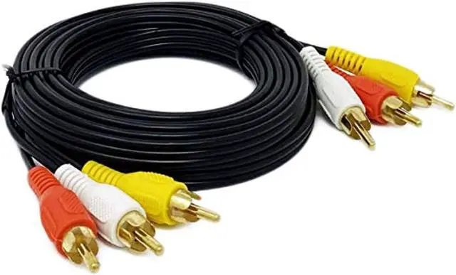 Alt view image 7 of 8 - iMBAPrice RCA M/Mx3 Audio/Video Cable Gold Plated - Audio Video RCA Cable (3-RCA - 12 Feet)
