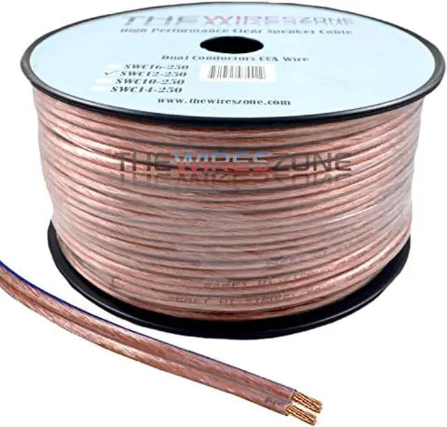 Alt view image 7 of 7 - Car Home Audio Speaker Wire Transparent Clear Cable 12AWG 250ft 12/2 Gauge