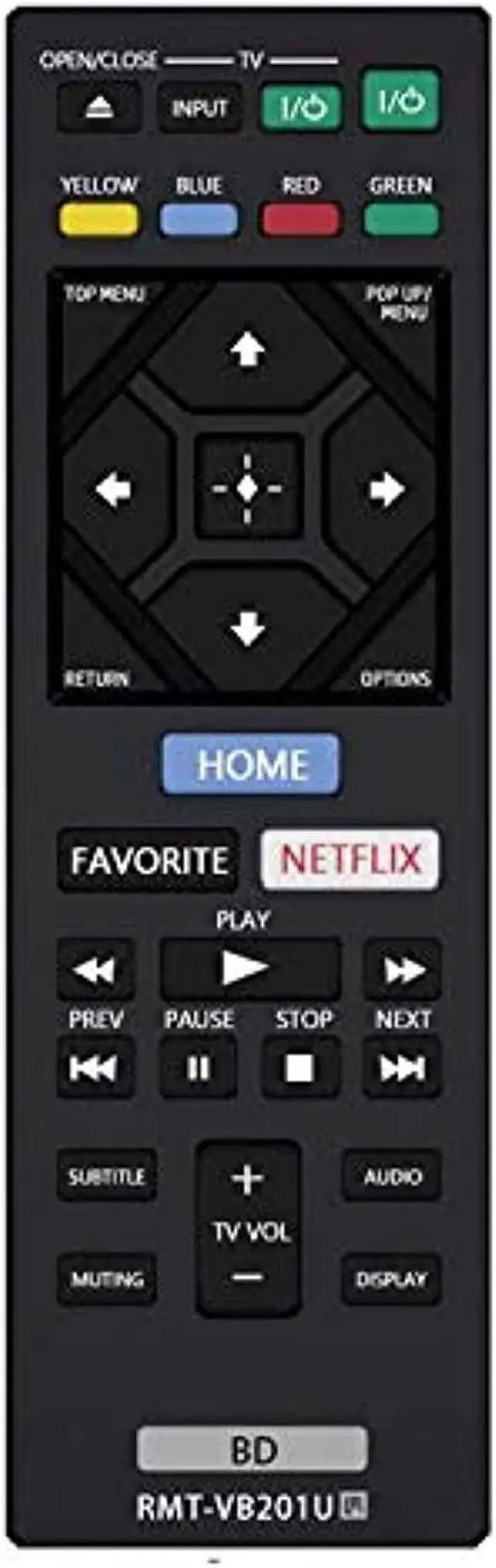 Main image of new rmt-vb201u replacement remote for sony blu-ray dvd player bdp-s1700ca bdp-s3700