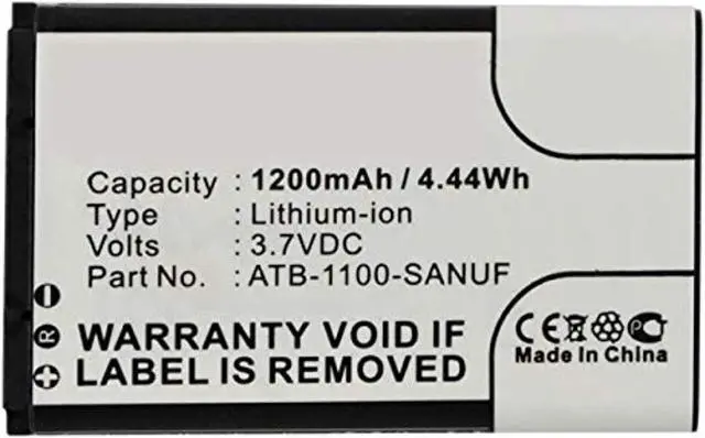 Alt view image 3 of 3 - 1200mAh High Capacity 41-500012-13, ATB-1100-SANUF Battery Replacement Intended for RTI Pro, Pro24.i, Pro24.r, Pro24.r v2, Pro24.z Remote Control