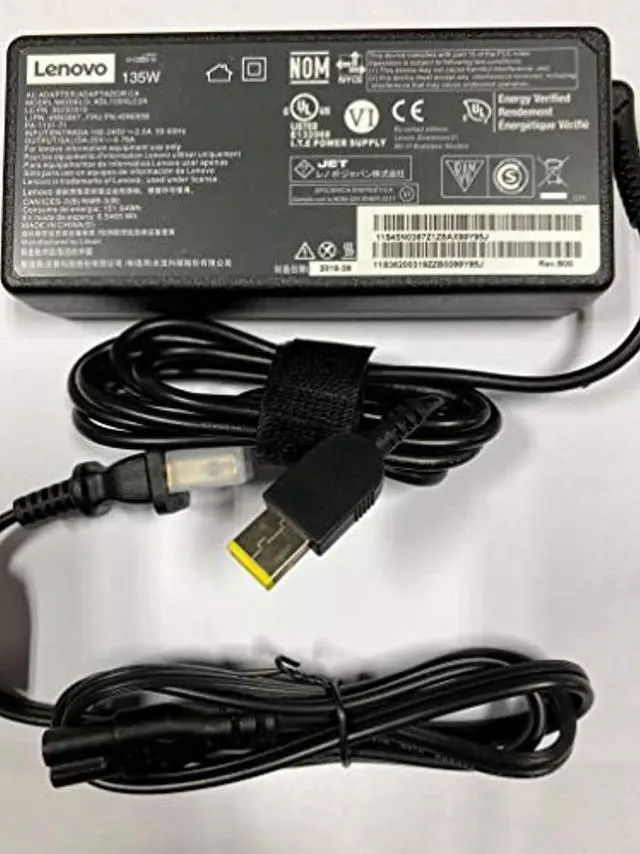 Alt view image 3 of 3 - lenovo 135w slim tip ac adapter  4x20e50558, retail packaged lenovo originals