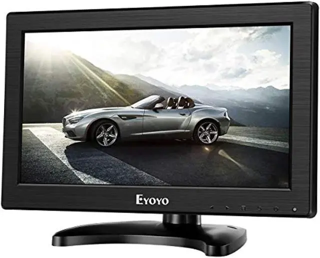 Alt view image 10 of 11 - eyoyo 12" inch tft lcd monitor with av hdmi bnc vga input 1366x768 portable mini hd color screen display with builtin speaker for pc cctv home security