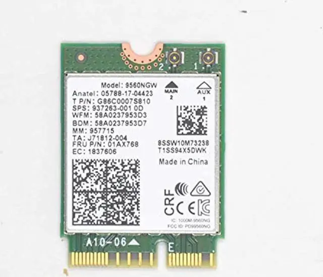 Alt view image 2 of 8 - wifi card compatiable with intel wirelessnetwork card 9560ac, 9560ngw,ac 9560, m.2 2230, 2x2 ac+bt, gigabit, no vpro ngff key e m2:cnvio
