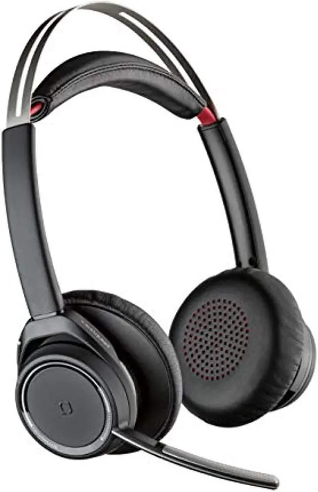 Alt view image 11 of 14 - Plantronics - Voyager Focus UC with Charge Stand (Poly) - Bluetooth Dual-Ear (Stereo) Headset with Boom Mic - USB-A PC/Mac Compatible - Active Noise Canceling-Works with Teams (Certified), Zoom & more