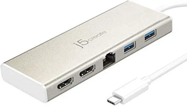 Alt view image 7 of 20 - j5create USB Type-C™ Dual HDMI Mini Dock-Ethernet/ USB 3.1 HUB / PD2.0