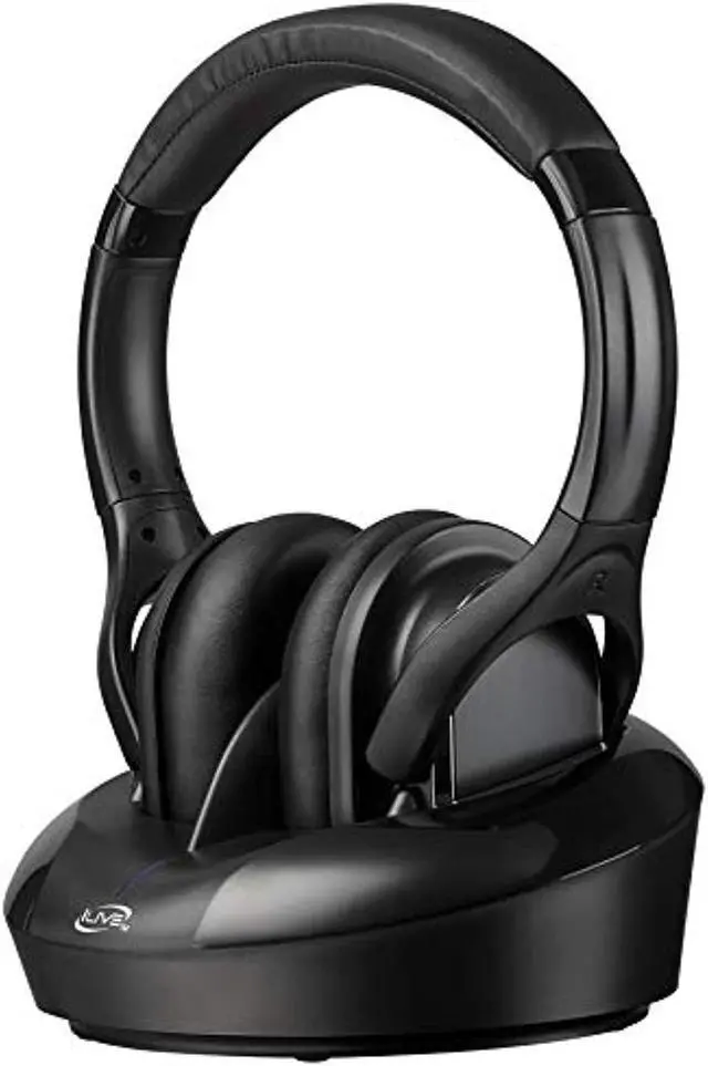 Alt view image 10 of 10 - iLive IAHRF79B Radio Frequency Wireless Headphones with Base (Black)
