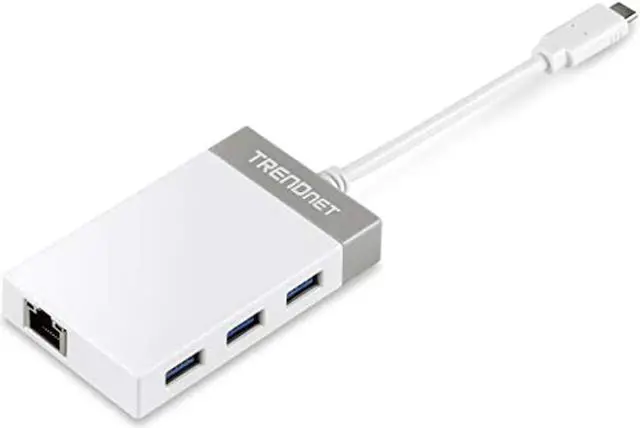 Alt view image 5 of 14 - TRENDnet USB C to Ethernet Gigabit Adapter, TUC-ETGH3, Compact USB Type C Hub, 3 x USB 3.0 Ports, 1 x RJ-45 Gigabit Ethernet Port, Windows and Mac Compatible, White