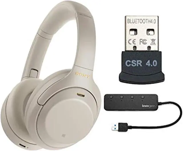 Alt view image 8 of 8 - Sony WH-1000XM4 Wireless Noise Canceling Over-Ear Headphones (Silver) Bundle