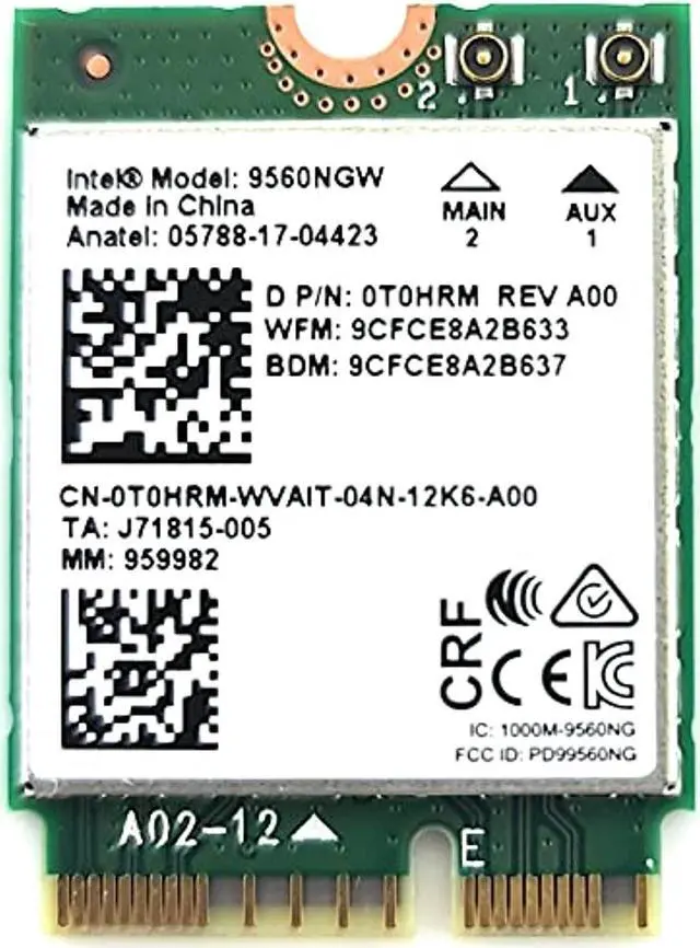 Alt view image 7 of 16 - intel wirelessac 9560, m.2 2230, 2x2 ac+bt, gigabit, no vpro