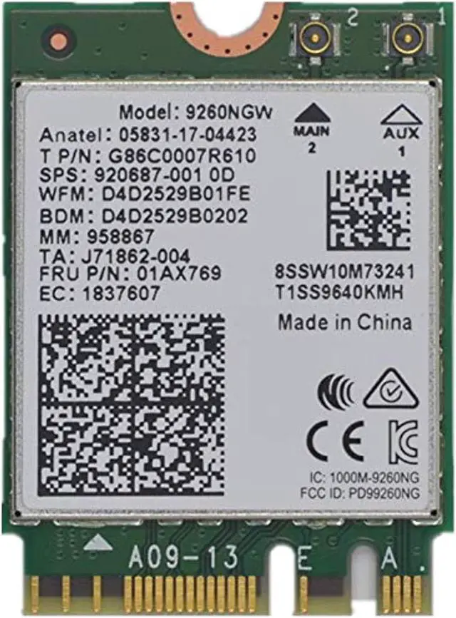 Alt view image 3 of 7 - 9260NGW WiFi Card,Dual Band Wireless- 9260AC AC 9260 NGFF WiFi Card M.2 NGFF 2.4/5GHz(160Mhz) Bluetooth 5.0 Wireless WiFi Card 1.73Gbps Gigabit
